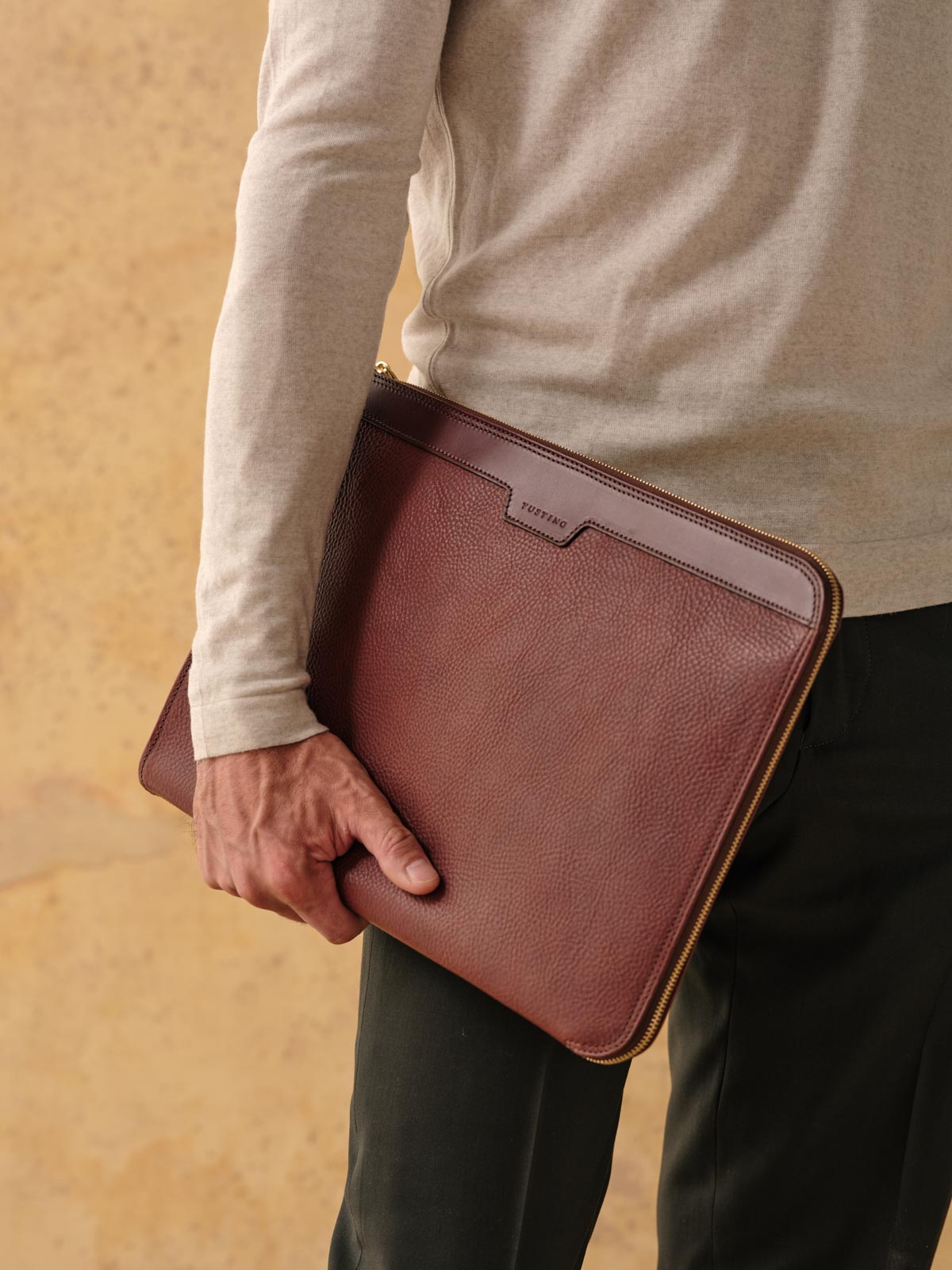 Folio Leather laptop and Document Case Tusting