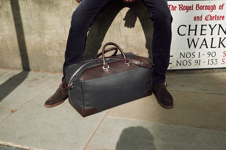 Hingham Leather Holdall Travel Bag | Made in England by Tusting
